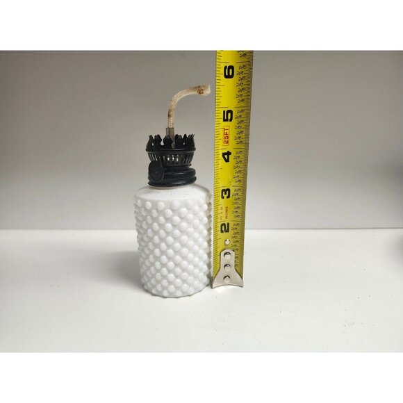 Heisey Milk Glass Hobnail Small Kerosene Oil Lamp 5” Vintage - Picture 2 of 7